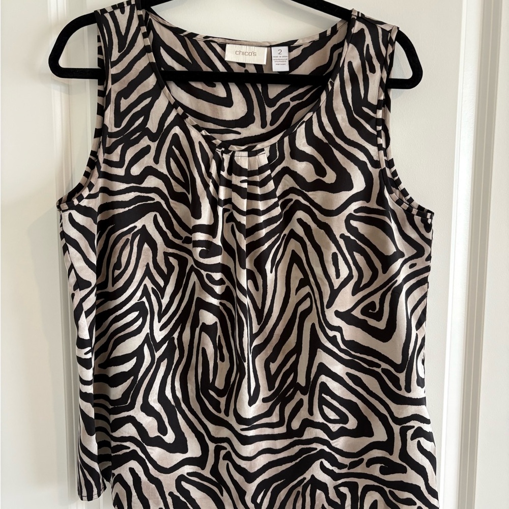 Chico's Zebra Pattern Sleeveless Top